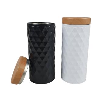 Preview: 2er Set Metall Vorratsdosen mit Deckel 18cm - 3 Farben -